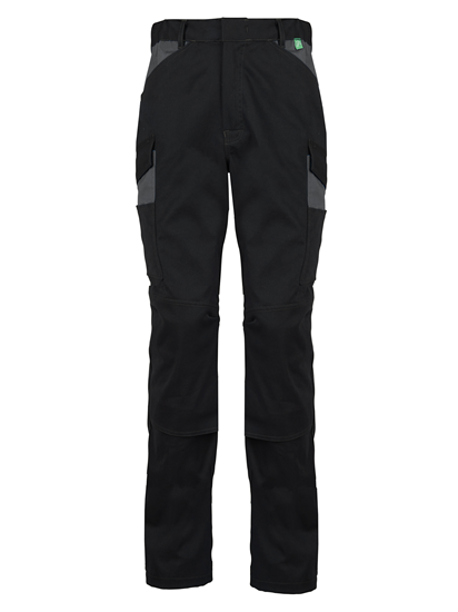 Picture of Stretch Male Contrast Kneepad Cargo Trousers - Black/Convoy Grey 