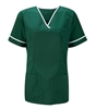 Picture of Female Smart Scrub Tunic - Bottle Green/White 