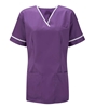 Picture of Female Smart Scrub Tunic - Purple/White 