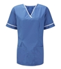 Picture of Female Smart Scrub Tunic - Hospital Blue/White 