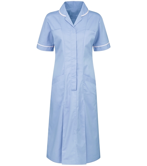 Picture of Plain Colour Dress - Sky Blue/White 