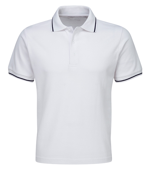 Picture of Single Tipped Polo Shirt - White/Navy