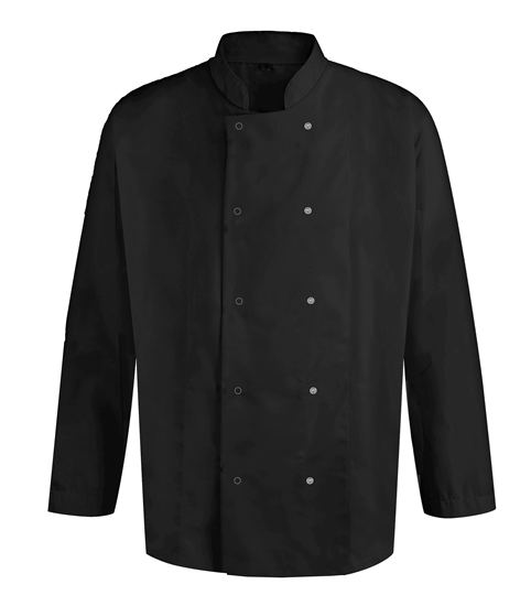 Picture of Unisex Long Sleeve Studded Chefs Jacket - Black