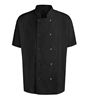 Picture of Unisex Short Sleeve Studded Chefs Jacket - Black