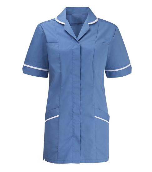 Picture of Flexi-Stretch Plain Tunic - Hospital Blue/White 