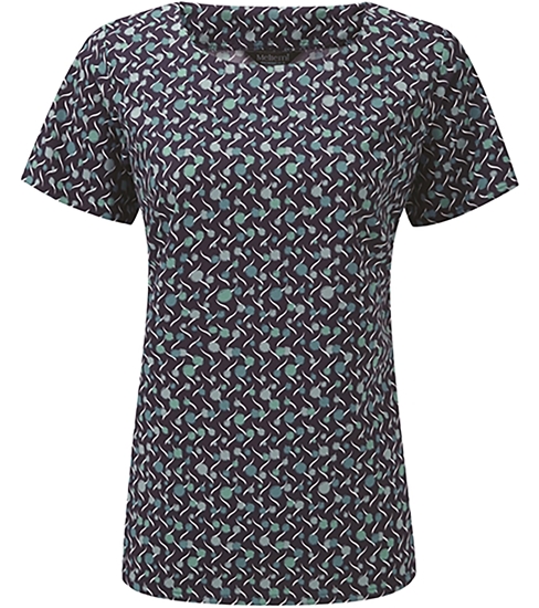 Picture of Round Neck Blouse - Navy/Aqua Chloe Print