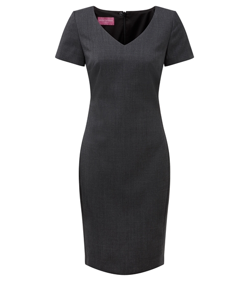 Picture of V Neck Corinthia Shift Dress - Mid Grey