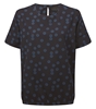 Picture of Looser Fit Blouson Style Blouse - Navy/Blue Sienna Print