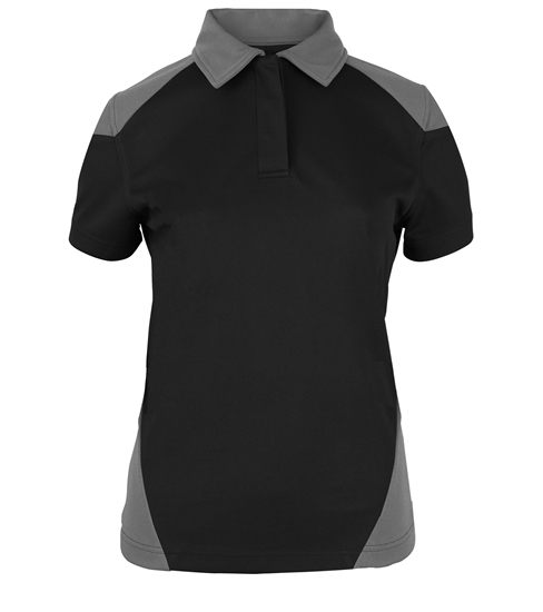 Picture of Female Contrast Poloshirt - Black/Convoy Grey