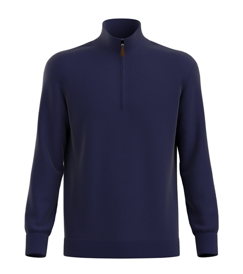 Picture of Unisex cotton/acrylic zip jumper - Navy