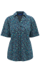 Picture of Semi Fitted Blouse - Navy/Aqua Chloe Print