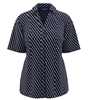 Picture of Semi Fitted Blouse - Ila / Light Navy-White