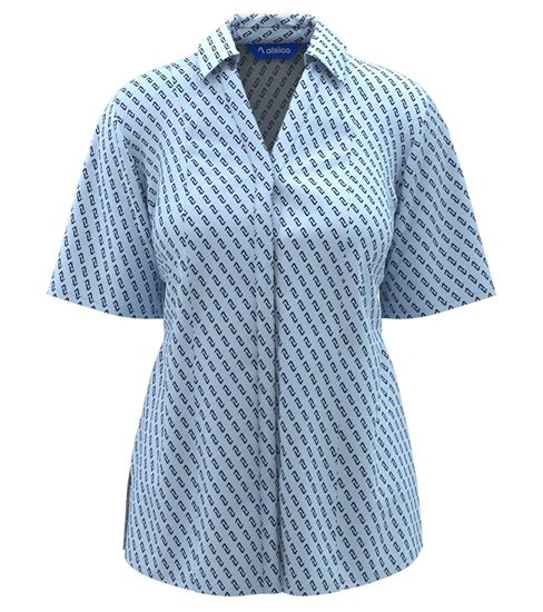 Picture of Semi Fitted Blouse - Ila / Light Blue-Navy