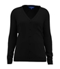 Picture of Female cotton/acrylic v-neck cardigan - Black