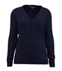 Picture of Female cotton/acrylic v-neck cardigan - Navy