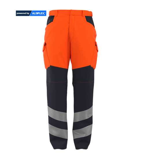 Picture of Male Contrast Hi Vis Trouser - Hi Vis Orange/Navy