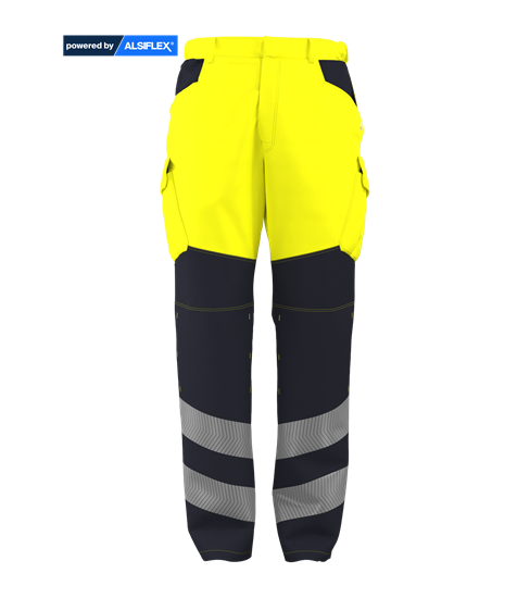 Picture of Male Contrast Hi Vis Trouser - Hi Vis Yellow/Navy