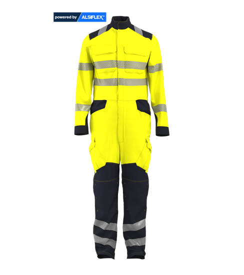 Picture of Men's Contrast Hi Vis Coverall BlueShd Contrast - Hi Vis Yellow/Navy