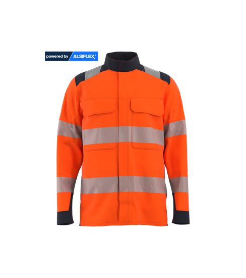 Picture of Men's Contrast Hi Vis Jacket BlueShd Contrast - Hi Vis Orange/Navy