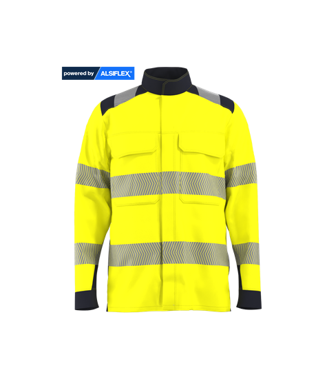 Picture of Men's Contrast Hi Vis Jacket BlueShd Contrast - Hi Vis Yellow/Navy