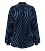 Picture of Roll Sleeve Blouse - Ella Navy/Aqua/White