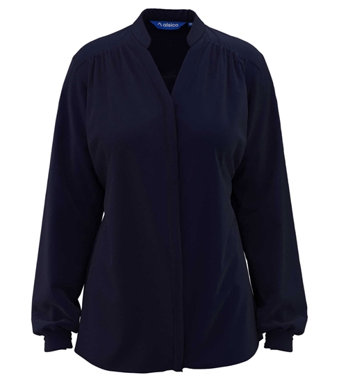 Picture of Roll Sleeve Blouse - Navy