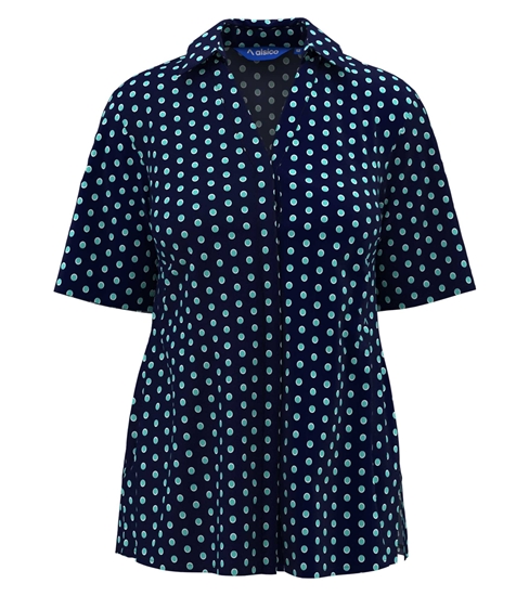 Picture of Loose Fit Blouse - Navy/Teal Darcey Print