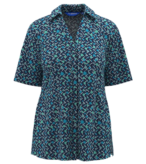 Picture of Loose Fit Blouse - Navy/Aqua Chloe Print