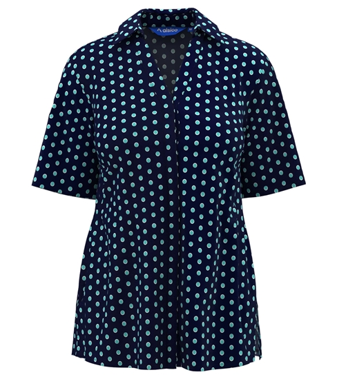 Picture of Loose Fit Blouse - Ella Navy/Aqua/White