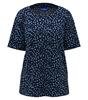 Picture of Round Neck Blouse - Navy/Teal Darcey Print