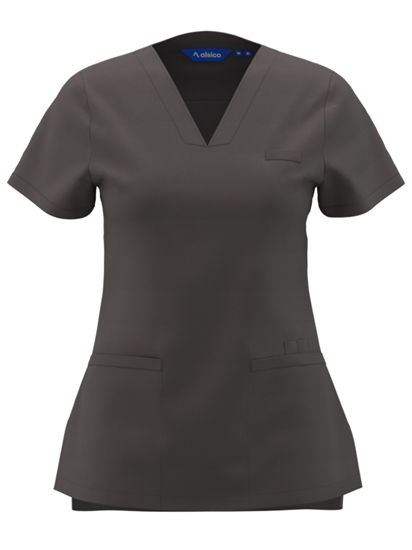 Picture of Female V-Neck Scrub Top - Charcoal