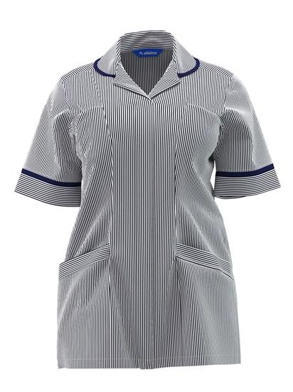 Picture of Stretch Female Stripe Tunic - Navy/White Stripe