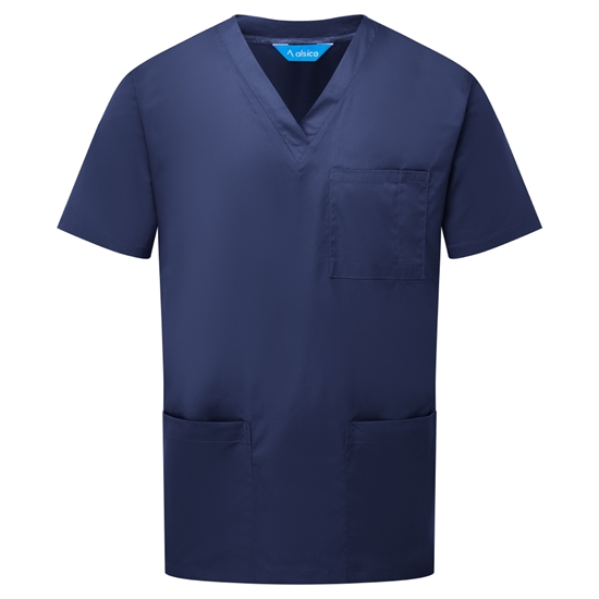 Picture of Unisex Classic Scrub Top - Navy
