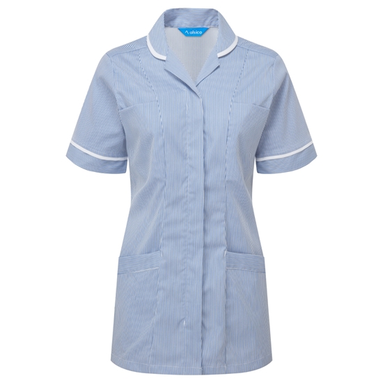 Picture of Stretch Female Stripe Tunic - Blue/White Stripe
