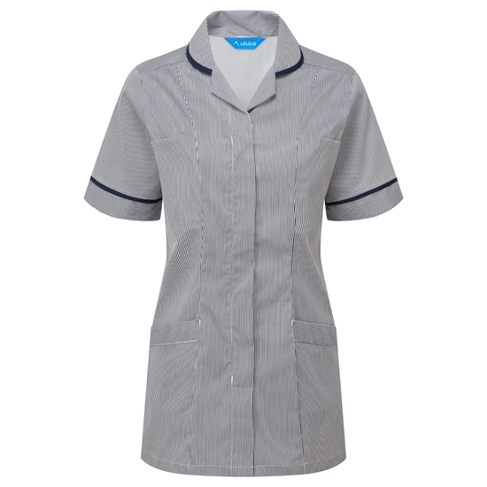 Picture of Stretch Female Stripe Tunic - Navy/White Stripe
