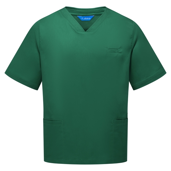 Picture of Unisex V-Neck Scrub Top - Bottle Green