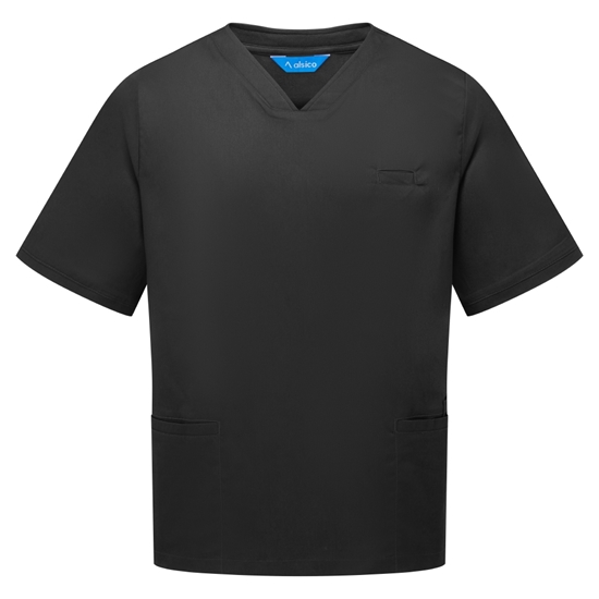 Picture of Unisex V-Neck Scrub Top - Black