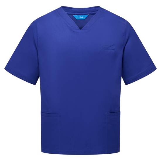 Picture of Unisex V-Neck Scrub Top - Royal Blue