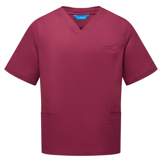Picture of Unisex V-Neck Scrub Top - Garnet