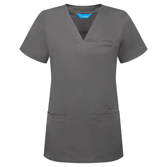 Picture of Female V-Neck Scrub Top - Charcoal
