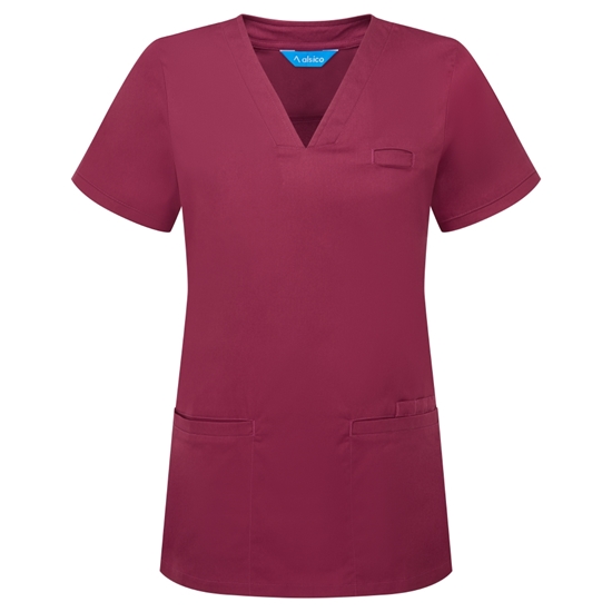 Picture of Female V-Neck Scrub Top - Garnet